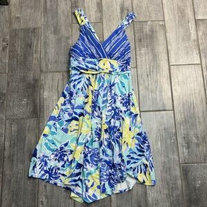 Lilly Pulitzer blue and yellow long summer dress size large